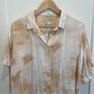 Frank & Oak tie-dye button down crop-top